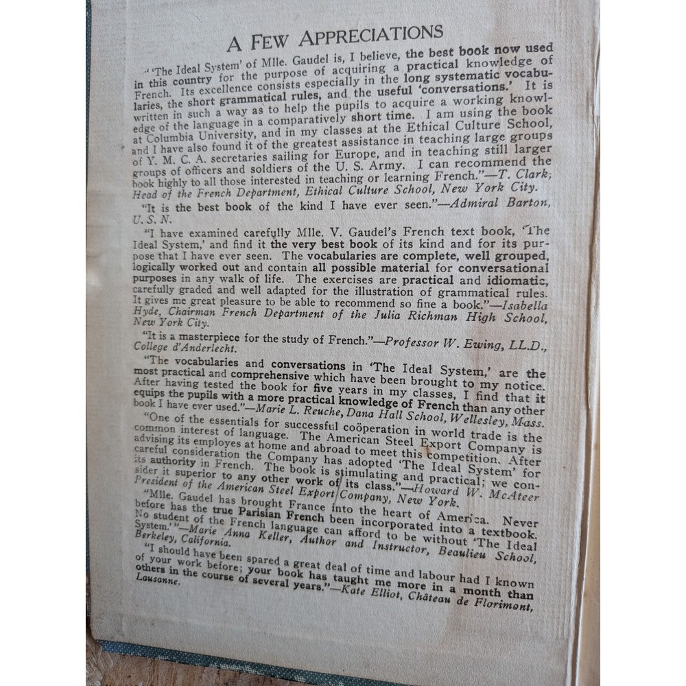 Antique 1917 The Ideal System for Acquiring French Mlle V.D. Gaudel Victory Ed - Picture 2 of 3